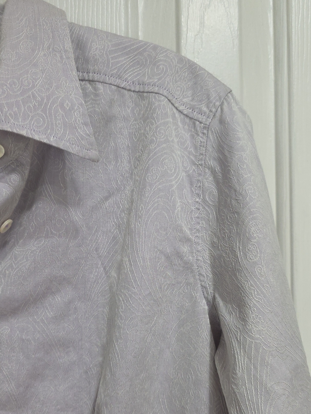 #460 ETRO Lavender Paisley Button-Down Shirt 48 - Picture 5 of 14
